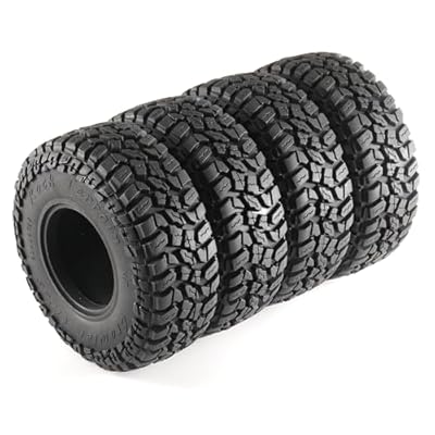 2.2 Rubber Rocks RC Tires with Foam Inserts - 125mmOD Tire Super Soft Rubber for 1:10 Scale Rock Crawlers, Trail Trucks - Compatible with Axial SCX10 90046 AXI03007 D90 Traxxas TRX-4, KM2 Wraith