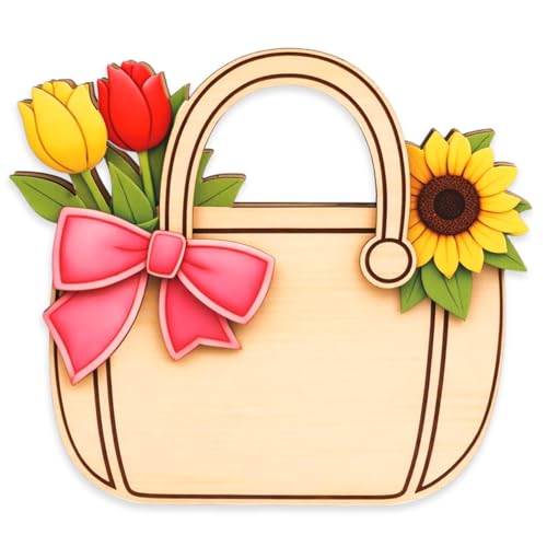 Wooden Money Holder Gift Card Holder with Sunflower & Tulip Cash Holder Gift for Mom Grandma Daughter Sister Friends Coworkers Teacher Birthday & Graduation Gift Idea Back to School Gifts
