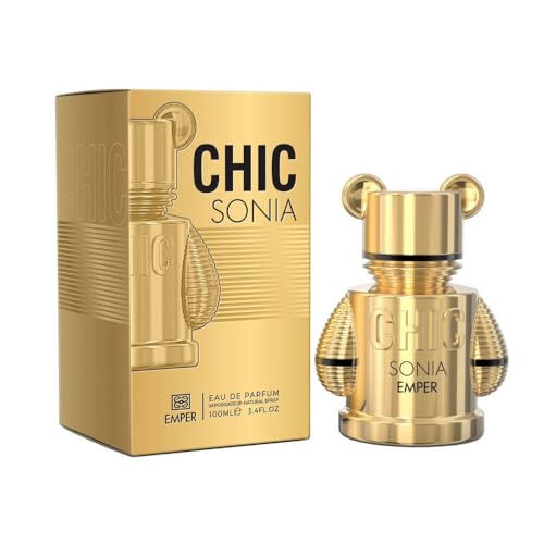 Image of Chic Sonia Perfume 100ml, Long Lasting Unisex Eau de Parfum for Men & Women with Fresh Mandarin, Floral Peony & Warm Woody Notes