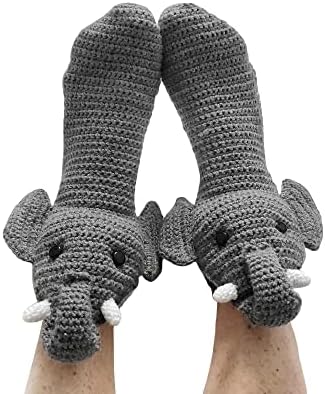 Achlibe Women Winter Autumn Casual Socks Cartoon Animal Style Patchwork Non-Slip Floor Socks