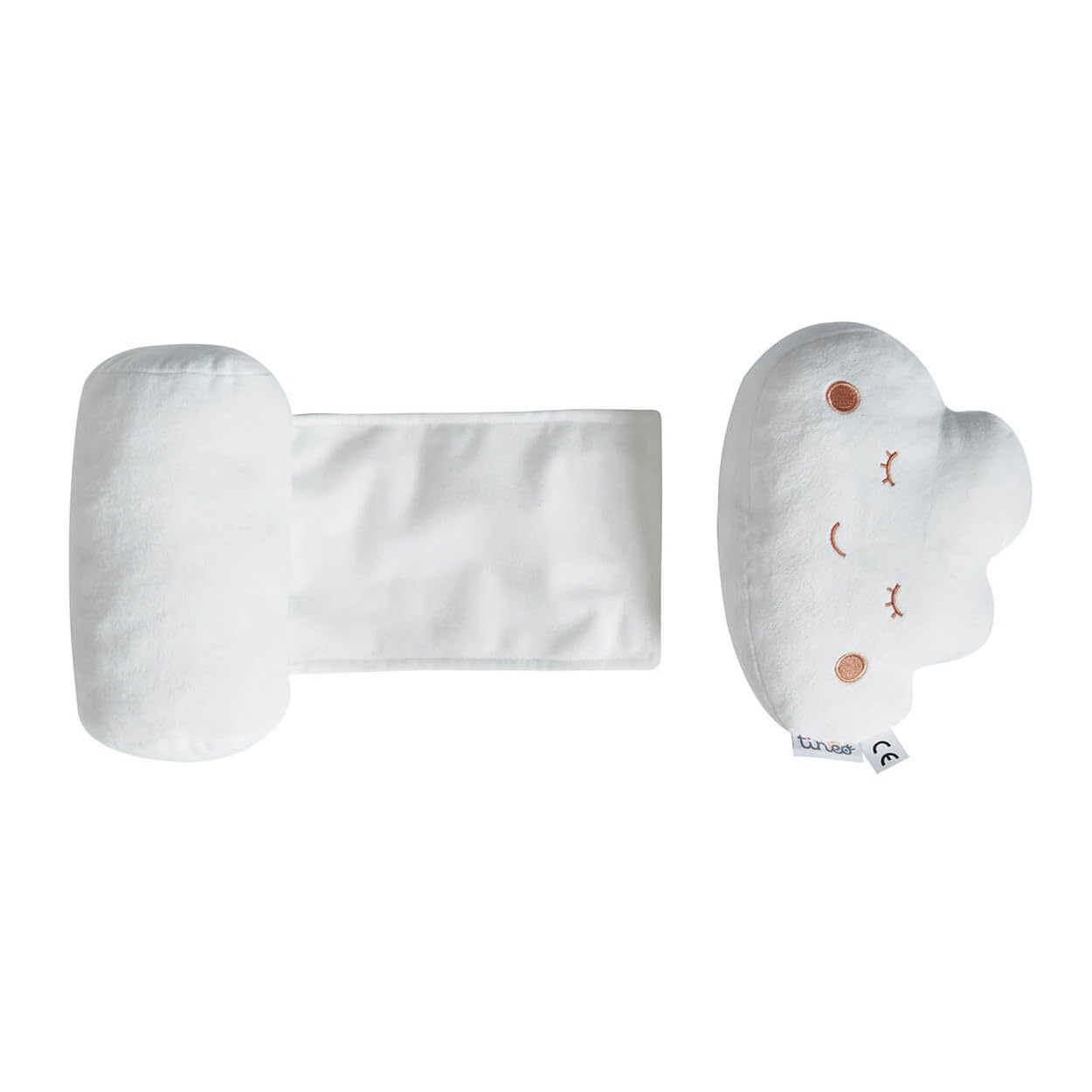 Tinéo - Cale Bébé Cloudy - 2 En 1 Cale Bébé Et Peluche - Ajustable- 23x32cm