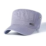 CACUSS Herren Baumwolle Vintage Army Kappe Cadet Hat Military Flat Top Verstellbare Baseballmütze Sommer Trucker Hut