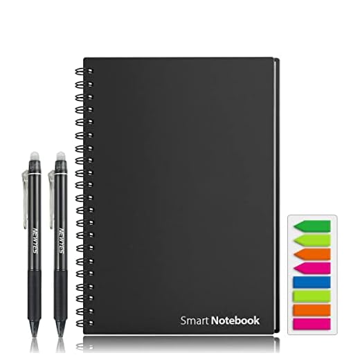 HOMESTEC Reusable Smart Notebook Erasable Wirebound Notebook Sketch Pads APP Storage
