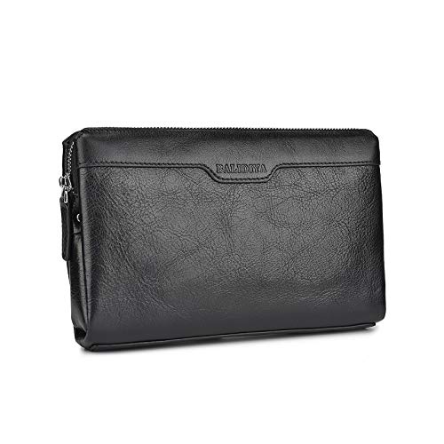 Men Clutch Bags Genuine Leather Purse Wallet Large Capacity Business Card Organizer Purse…