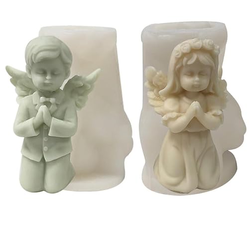 3D Angel Boy Angel Girl Candle Moulds for Candle Making, Sturdy Heavy Duty Plaster Resin Crafts Maki