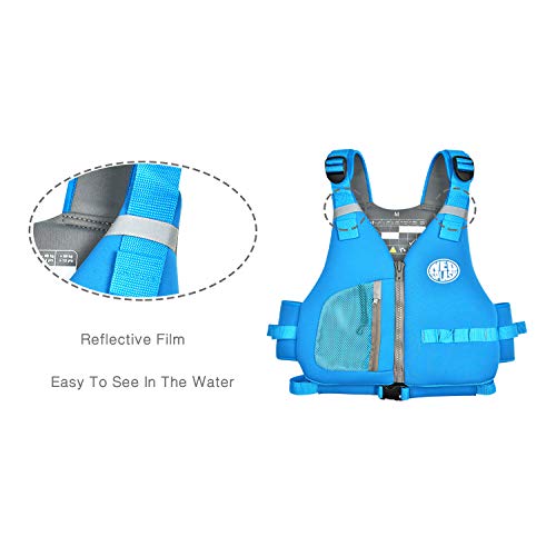 Foto von Schwimmlernweste Erwachsene, Schwimmhilfe, Festtoffweste ideal für den Wassersport, Kajak, Bootfahren, Schnorcheln (Blue, S)