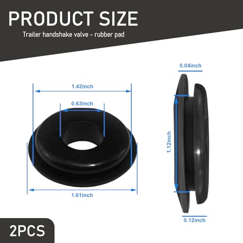 Image of 20 PCS Trailer Handshake Valve Gasket, Waterproof Durable Rubber Vehicle Sealing Ring, Portable Valve Gaskets, Universal Automotive Brake Air Hose Grommet Parts for Most Cars (Black)