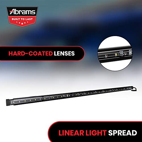 Abrams 2X Running Light - 26" Truck Led Strip Lights - 72W 24 Led Running Board Lights - Amber/Blue Led Light Strip - Strobe For Side Rocker Panels For Pov Fire Fighter Truck Ems Emergency Vehicle #TOP3