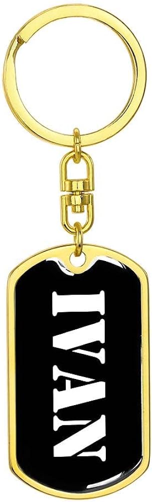 Ivan v2 - Luxury Dog Tag Keychain 18K Yellow Gold Finish