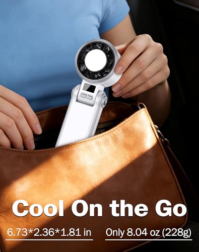 Image of Portable Handheld Fan with Semiconductor Ice Cooling, [Instant Ice Relief], 4000mAh Rechargeable Mini Personal Fan, 5 Speeds, Quiet USB Travel Fan for Outdoor, Commuting, Summer Heat