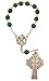 Green Prayer Bead One Decade Rosary Celtic Cross, 4 inch