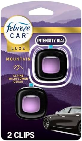Febreze Car Mountain Scent Air Freshener Vent Clip, .07 oz, 2 Count