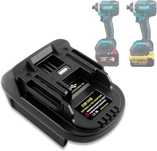 DM18M Adaptateur de batterie pour outils électriques Makita 18 V 20 V, adaptateur convertisseur pour Dewalt et Milwaukee M18 pour batterie Makita 18 V