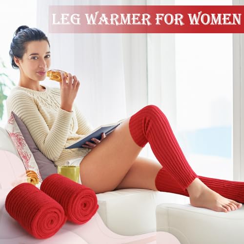 Image of Pleneal Leg Warmers for Women 80s Y2k, Ribbed Knit Long Socks LegWarmer
