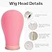 koskusder 22 Inch Canvas Wig Head with Stand Cork Canvas Mannequin Head with Wig Head Stand Manikin Head Block Set for Wigs Trimming Making Display with T Pins Set (Pink)