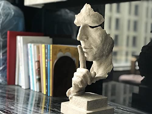 Mubeey Abstract Sculpture Statue Sandstone Resin Keep Silent For Home Desktop Bookshelf Office Decoration 12.4 Inches Tall #TOP5