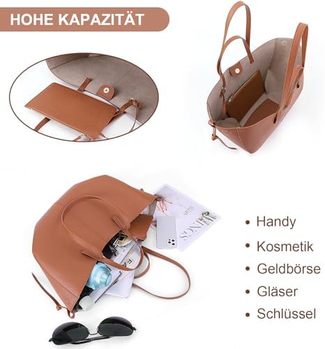 Kleine leren damestas, met schouderriem, cameryn camel Lauren Ralph Lauren | La Redoute