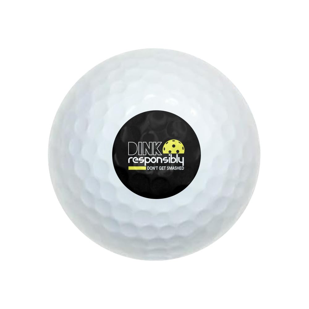 GRAPHICS & MORE Pickleball Dink Responsibly Wilson Golf Balls 12 Pack, Regulation Size Full Color Premium Golf Balls