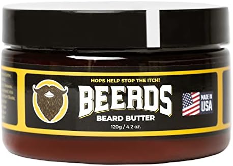BEERDS Butter Balm with Hops Delivers Key Nutrients, Conditions & Repairs with Antioxidants, Natural UV Protection, Balances pH, Made in USA (4 oz, Vanilla Birch)