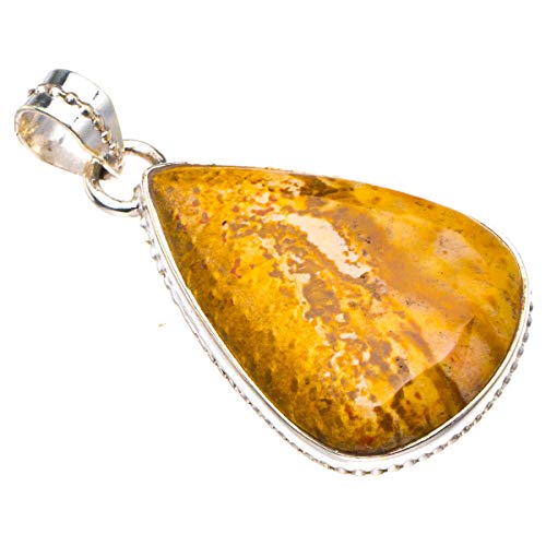 Pendentif jaspe image et argent fait main, le cadeau vintage idéal