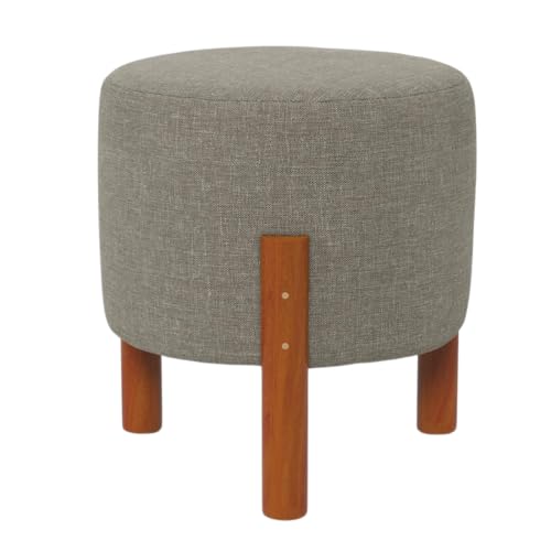 Conjunto Penteadeira Condessa Off White C/Canela e Puff Zeus Cinza