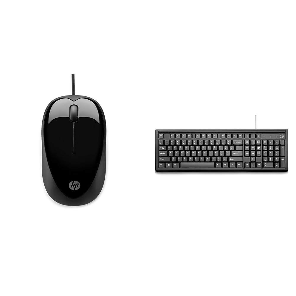 HP X1000 Wired USB Mouse with 3 Handy Buttons, Fast-Moving Scroll Wheel and Optical Sensor Works on