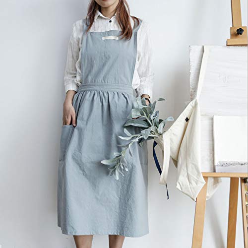 Sf-Zxtinp Cotton And Linen Kitchen Cooking Aprons Dress For Women With Pockets Cute For Baking Painting Gardening Cleaning #TOP2