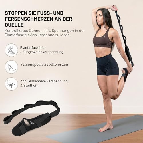 Yoga Gurt Faszienstrecker - Yoga Strap - Yogagurt Faszien Strecker Wadenstrecker & Fußstrecker bei Plantarfasziitis Muskelverspannung Knöchelverletzung - Übungsschlaufe zum Dehnen der Beinmuskulatur