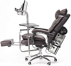 Cadeira de escritório confortável Cadeira de couro para computador Cadeira para jogos Cadeira giratória para escritório Lazer Reclinável Apoio para os pés Mesa de computador e cadeira integrada