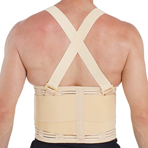 Neotech Care Adjustable Back Brace Lumbar Support Belt With Suspenders, Black, Size M #TOP7