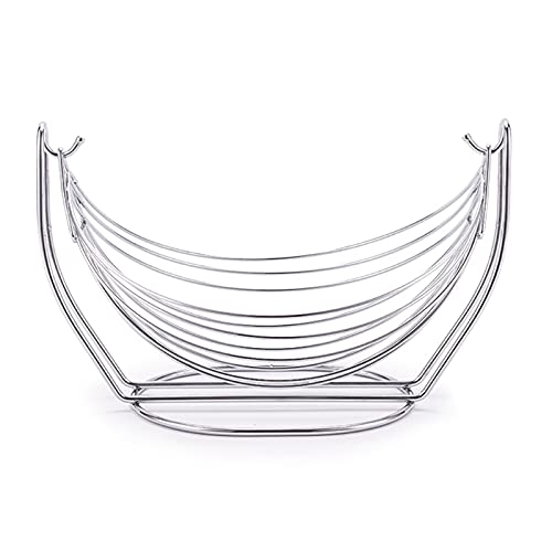 Elegante soporte de metal para frutas con diseño swing y acabado decorativo
