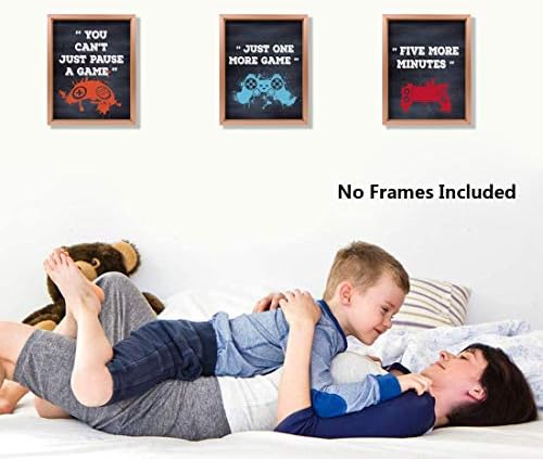 IARTTOP Funny Video Game Art Prints,Inspirational Gaming Quotes Art Posters,Watercolor Gamepad Canvas Pictures,Gamer Wall Art for Teen Boy Bedroom Kid Playroom Home Decor(Set of 4,8x10,Unframed)