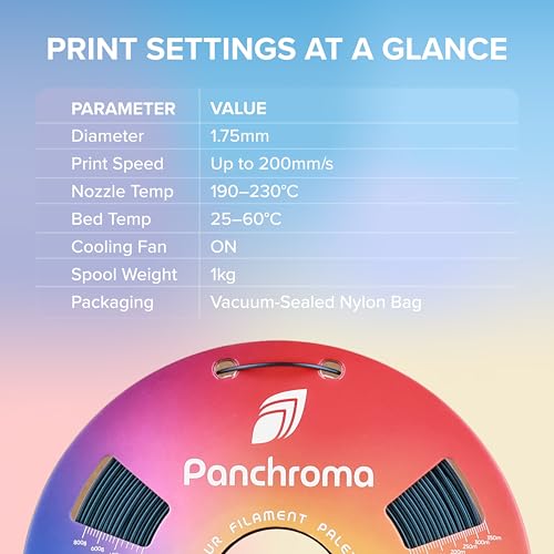 Image of Polymaker Panchroma Starlight PLA Filament 1.75mm for 3D Printing, Neptune | Neatly Wound, Starry Sky PLA 1kg, Easy Print & Smooth Feeding, Compatible with Bambu Lab & Most 3D Printers