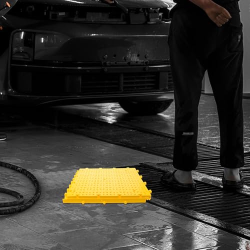Revêtement de sol atelier polyvalent en dalles emboîtables PP jaune - 5