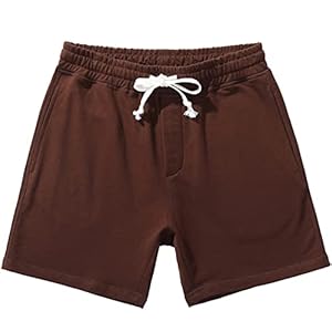 AMY COULEE Mens Athletic Workout Shorts 5.5″ Cotton Casual Shorts Elastic Waist Joggers Sports Sweat Shorts