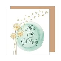 Edition Seidel Premium quadratische Geburtstagskarte mit Umschlag. Glückwunschkarte Alles Liebe zum Geburtstag Karte für Mann Frau Freund Freundin Gute Wünsche (GQ497 SW025)
