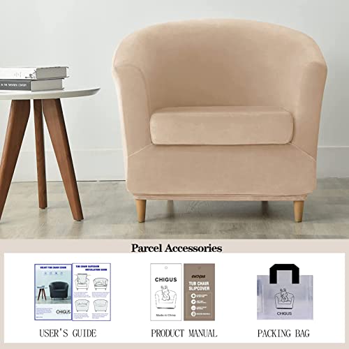 Cloth Club Chair Slipcover 2 Piece, Tub Chair Cover Stretch Armchair Chair Slipcovers With Elastic Bottom Sofa Cover Machine Washable (Color : Light Gray) #TOP1