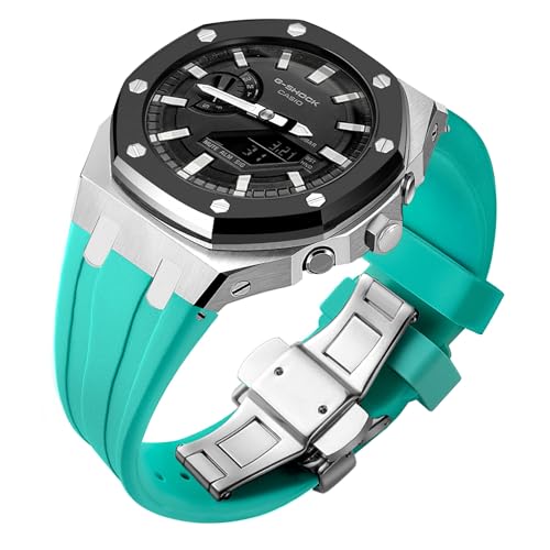 Weikon ��5��������L�b�g Casioak GA2100 GAB2100�p ���^���x�[���P�[�X �l�W�t�� GA2100 2110 �X�e�����X�X�`�[���J�o�[�o���h(F4)