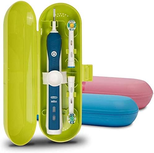 meilinkeji Plastic Electric Toothbrush Travel Case for Oral-B Pro Series, 2 Packs (Blue&Pink)