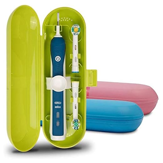 Plast elektrisk tandborste resefodral för Oral-B Pro-serien, 3 förpackningar (blå och rosa och grön)