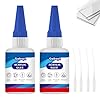 50ml*2 Colla per Plastica, Collas Acrilica, Aggrappante per Plastica Trasparente, Forte e Durevole, Adatto per Incollare Acrilico