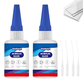 50ml*2 Colla per Plastica, Collas Acrilica, Aggrappante per Plastica Trasparente, Forte e Durevole, Adatto per Incollare Acrilico