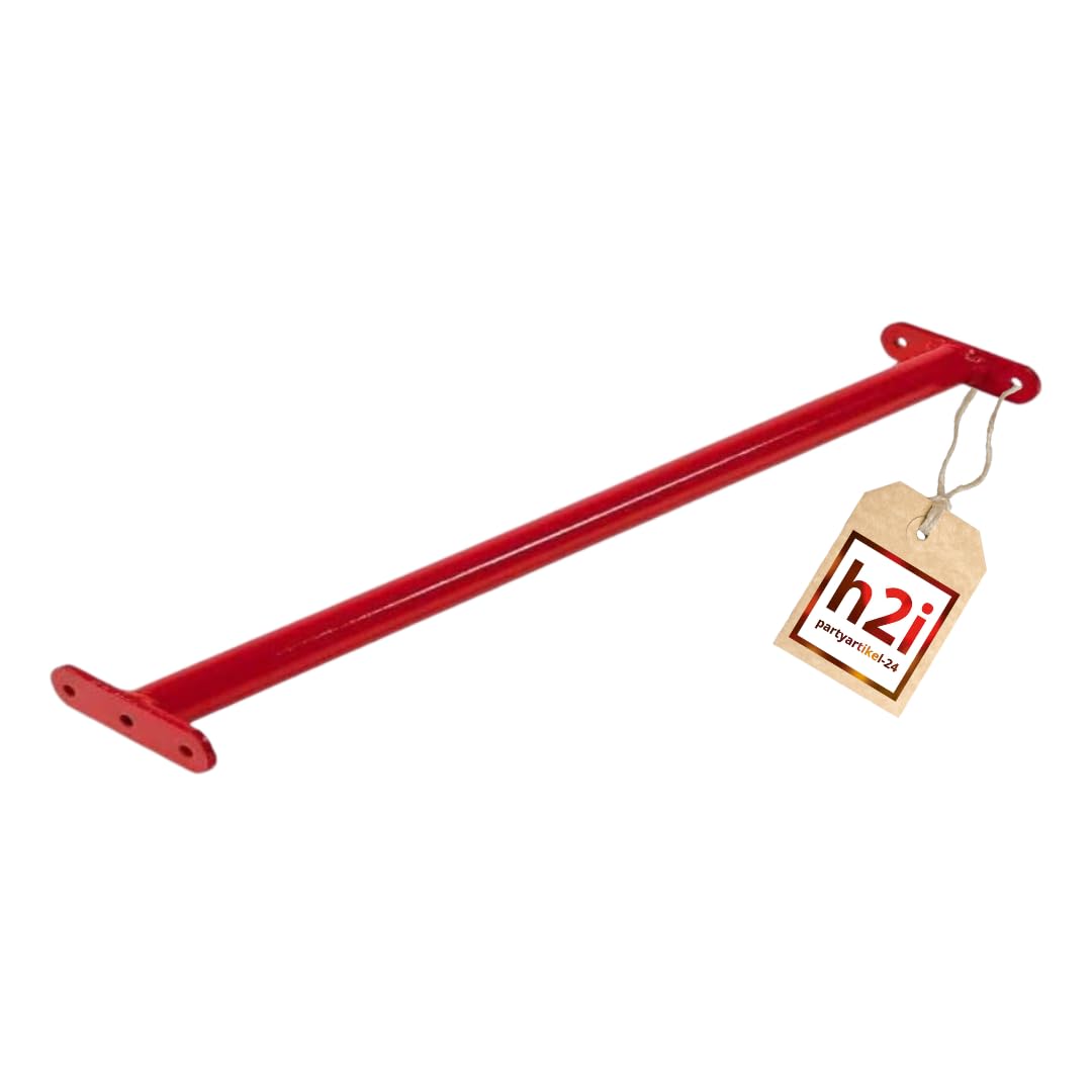 h2i barra de gimnasia para niños - barra horizontal de acero - para jardín y habitación infantil - barra de dominadas para exterior e interior - barra para gimnasia en rojo - longitud 125 cm