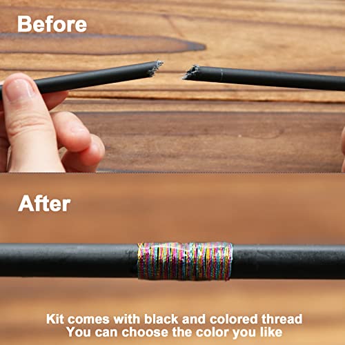 Fishtrip Fishing Rod Repair Kit Complete With Epoxy,10Pcs Carbon Fiber Sticks Pole Building Kit, Ab Glue, Wrapping Thread For Saltwater Freshwater Spinning Casting Rod #TOP4