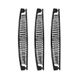 1st Choice 3-Piece Clincher Combs - Banana Combs, Clip Grip Comb, Fishtail Fish Shape Ponytail Comb - Black