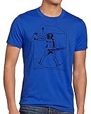 style3 Vinci Rock Camiseta para Hombre T-Shirt música Festival, Color:Azul