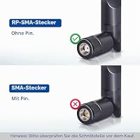 Bingfu WLAN Antenne, 2,4G/5,8GHz 8dBi MIMO RP-SMA Antenne – Ansicht 6