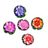 PartyKindom 5 Piezas Simulación de Flores de Flotantes Decoración Acuarios Jardín sin Riego Material EVA Resistente