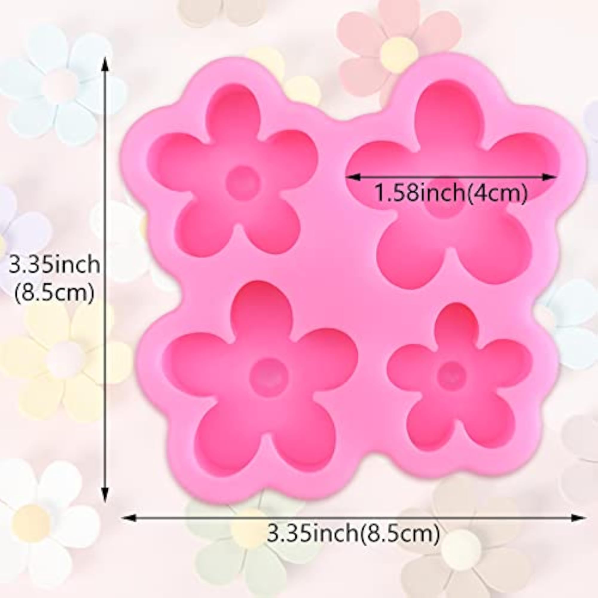 2-Piece Flower Silicone Fondant Molds Set