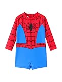 Disney Marvel Spiderman Baby Boys Swimsuit Toddler Bathing Suit UPF 50+ Rash Guard Swimwear Zipper Long...